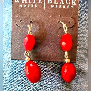 2 pr red pierced earrings